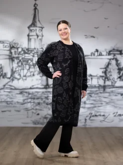 NEULEtakki (Sielulintu musta / tummanharmaa puuvilla)